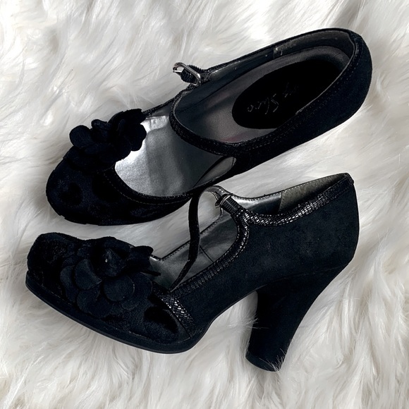Shoes Ruby Shoo Black Suede Mary Jane Style Pumps Size 6 Poshmark